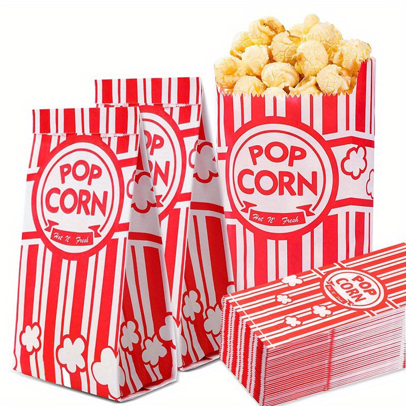 Food Packed Snacks - Sacs à Popcorn Individuels en Papier