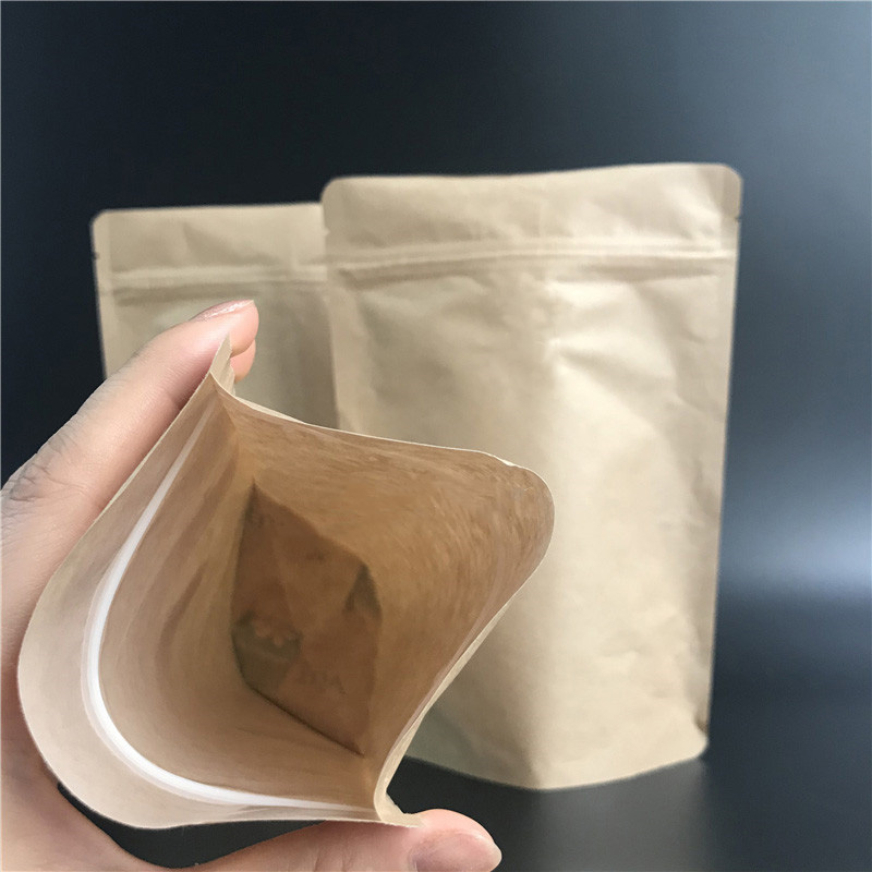 Food Energy Snacks - Doypack refermable en papier Kraft brun,