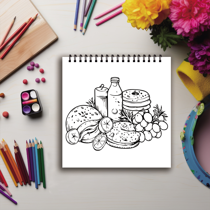 Livre de coloriage 8.27x8.27 p - Foods X avis et prix