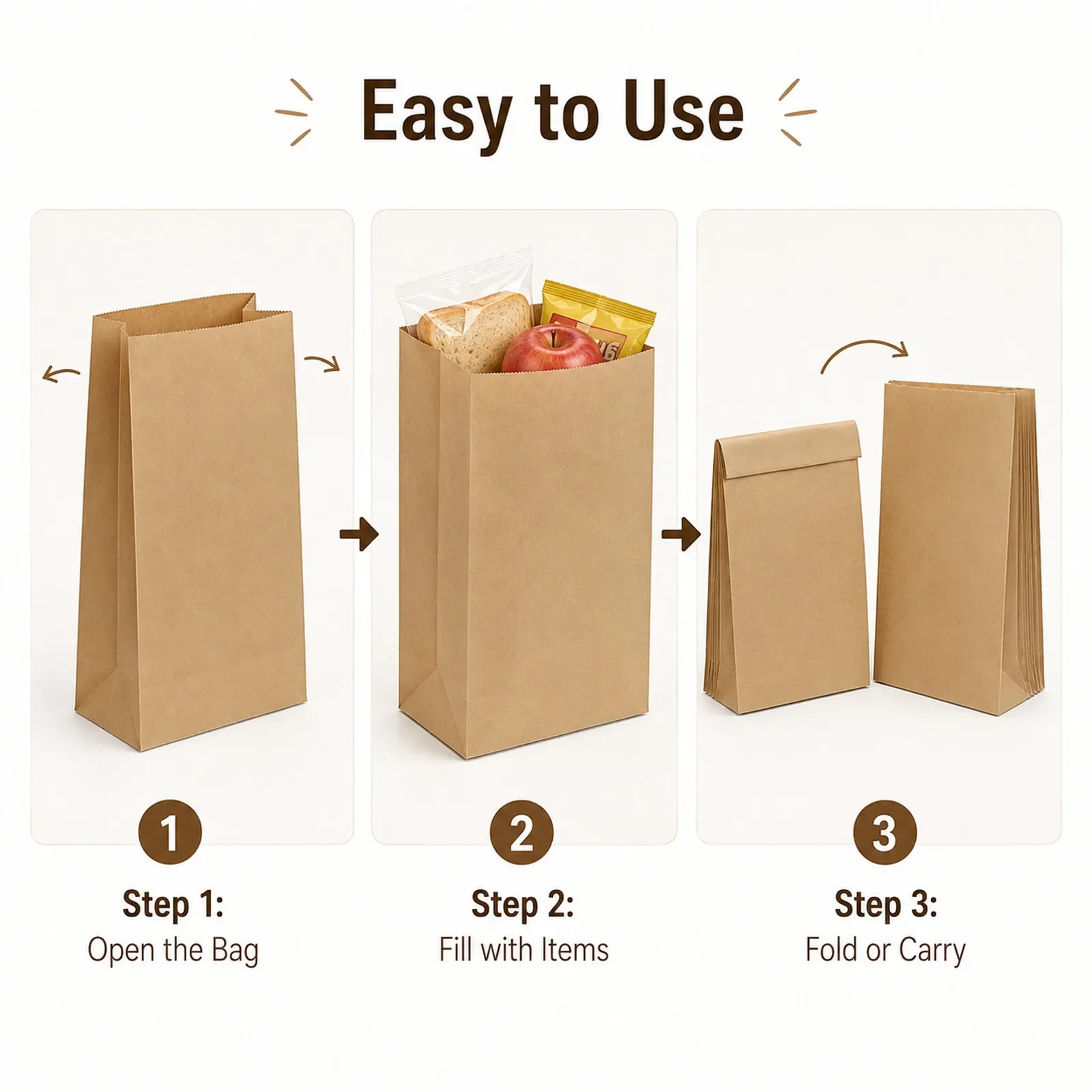 10-30 sacs en papier kraft bru - Food Snacks Candy avis et prix